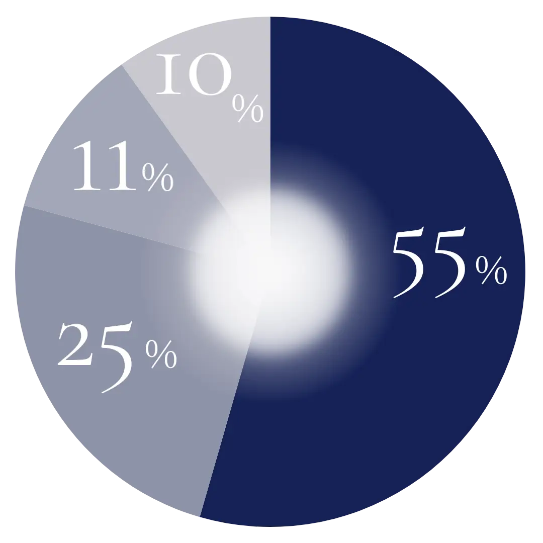 クライアントの規模別割合のグラフ